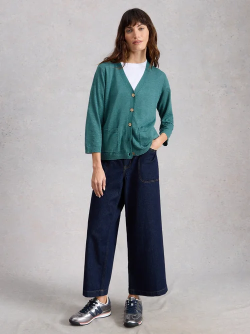 Cardigan Nova aus Leinenmischung - Dk Teal - 52 Bild 2