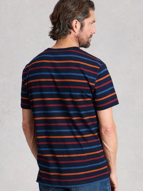 Gestreiftes T-Shirt Abersoch - Navy Multi - S Bild 4