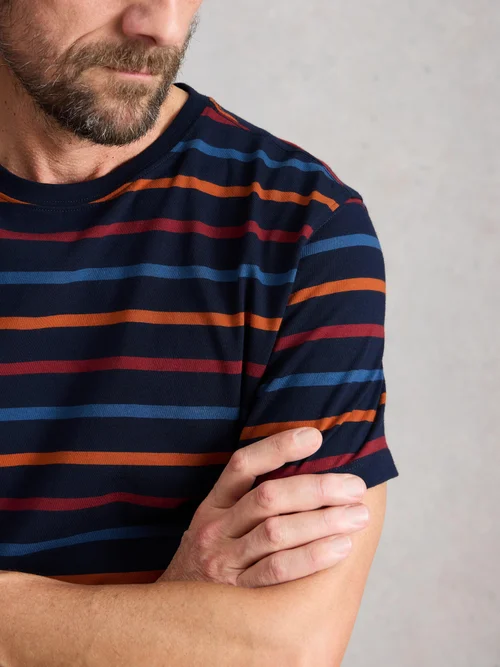 Gestreiftes T-Shirt Abersoch - Navy Multi - S Bild 3