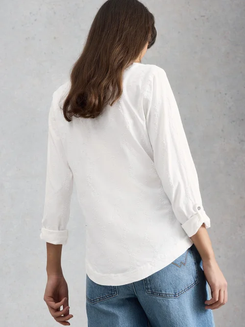 Bestickte Jerseybluse Annie - Bril White - 52 Bild 4