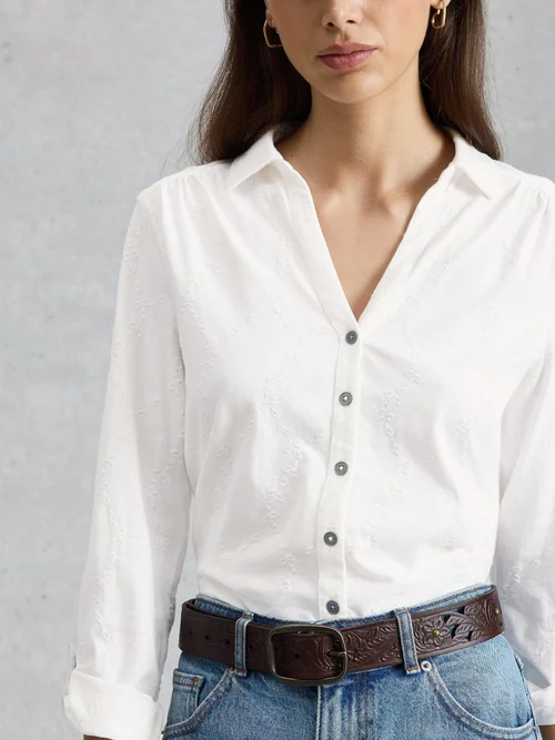 Bestickte Jerseybluse Annie - Bril White - 52 Bild 3