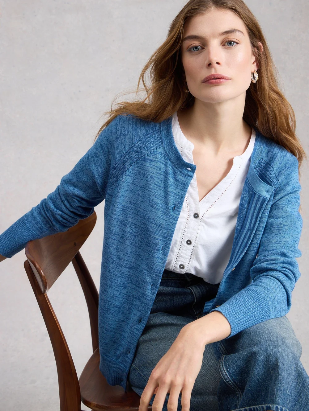 Strickjacke Lulu Twist - Mid Blue - 52 Bild 1