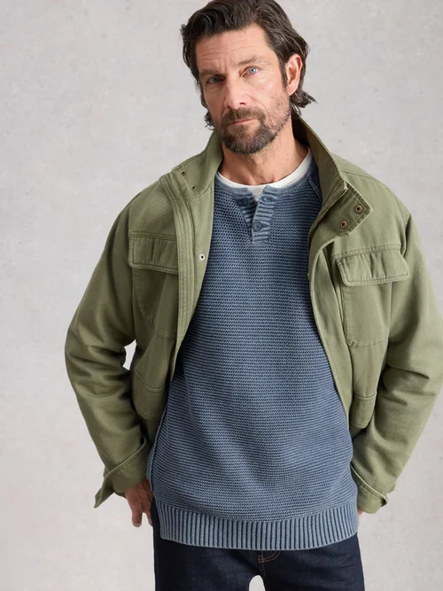 Pullover Henley - Dus Blue - XXXL Bild 3