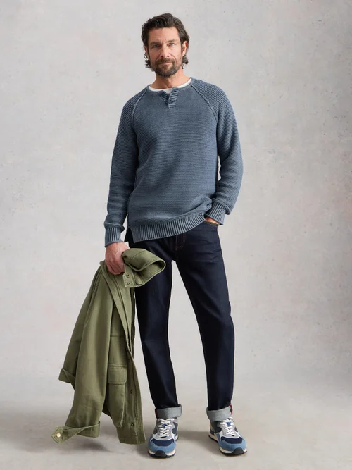 Pullover Henley - Dus Blue - XXXL Bild 2