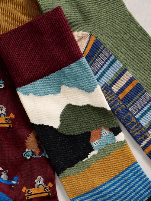 3er-Pack Socken Mountain Road - Plum Mlt - 44-46 Bild 2