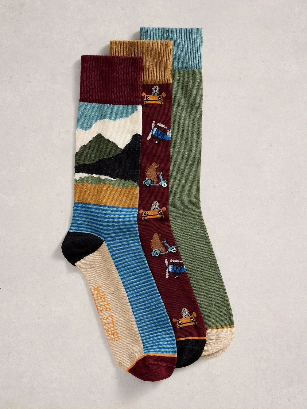 3er-Pack Socken Mountain Road - Plum Mlt - 44-46 Bild 1