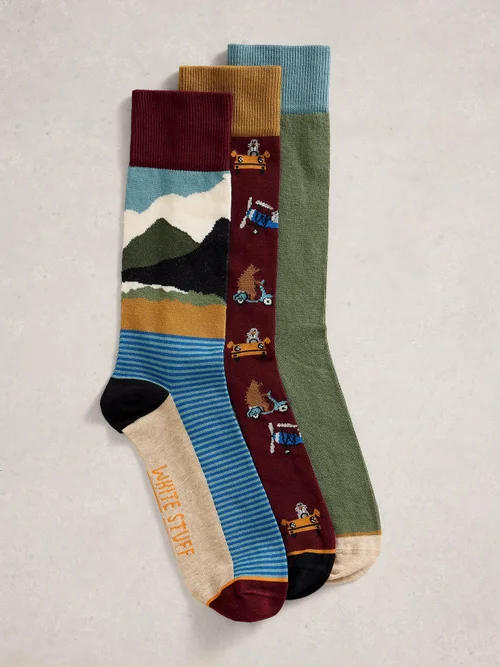 3er-Pack Socken Mountain Road - Plum Mlt - 44-46 Bild 1