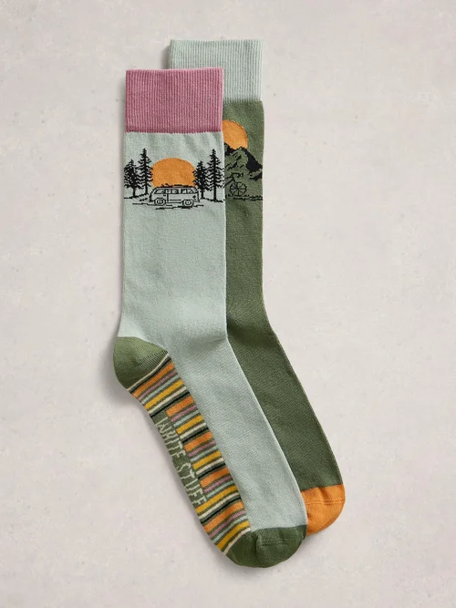 2er-Pack Socken Sonnenuntergang - Blue Mlt - 44-46 Bild 1