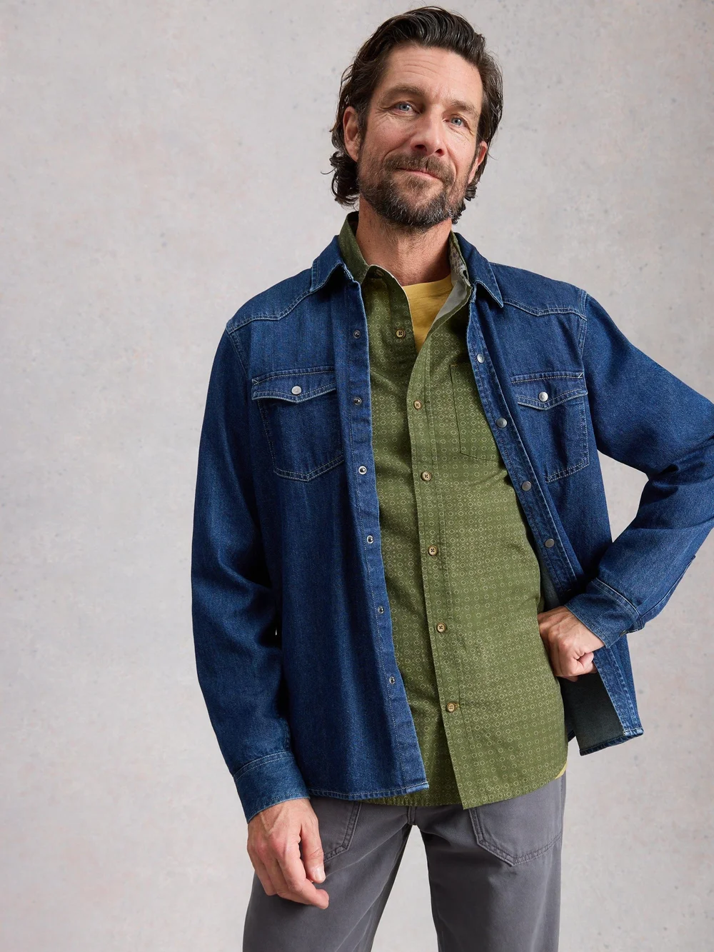 Hemd Finsbury mit Geo Print - Green Pr - XXL/R Bild 1