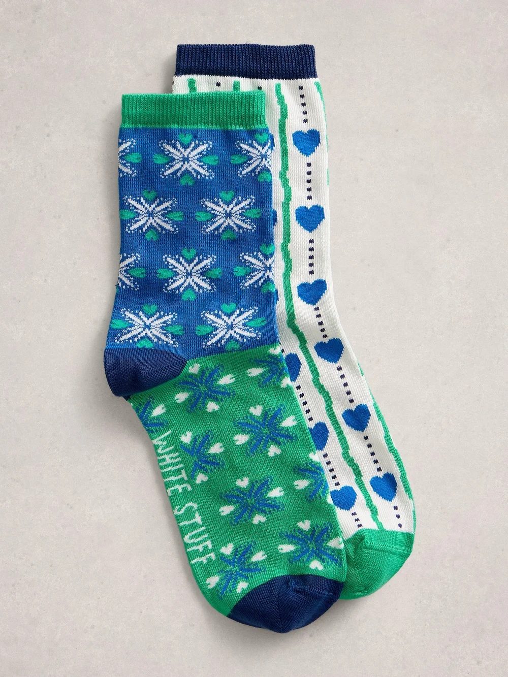 2er-Pack Socken Herz-Print - Blue Mlt - 39-41 Bild 1