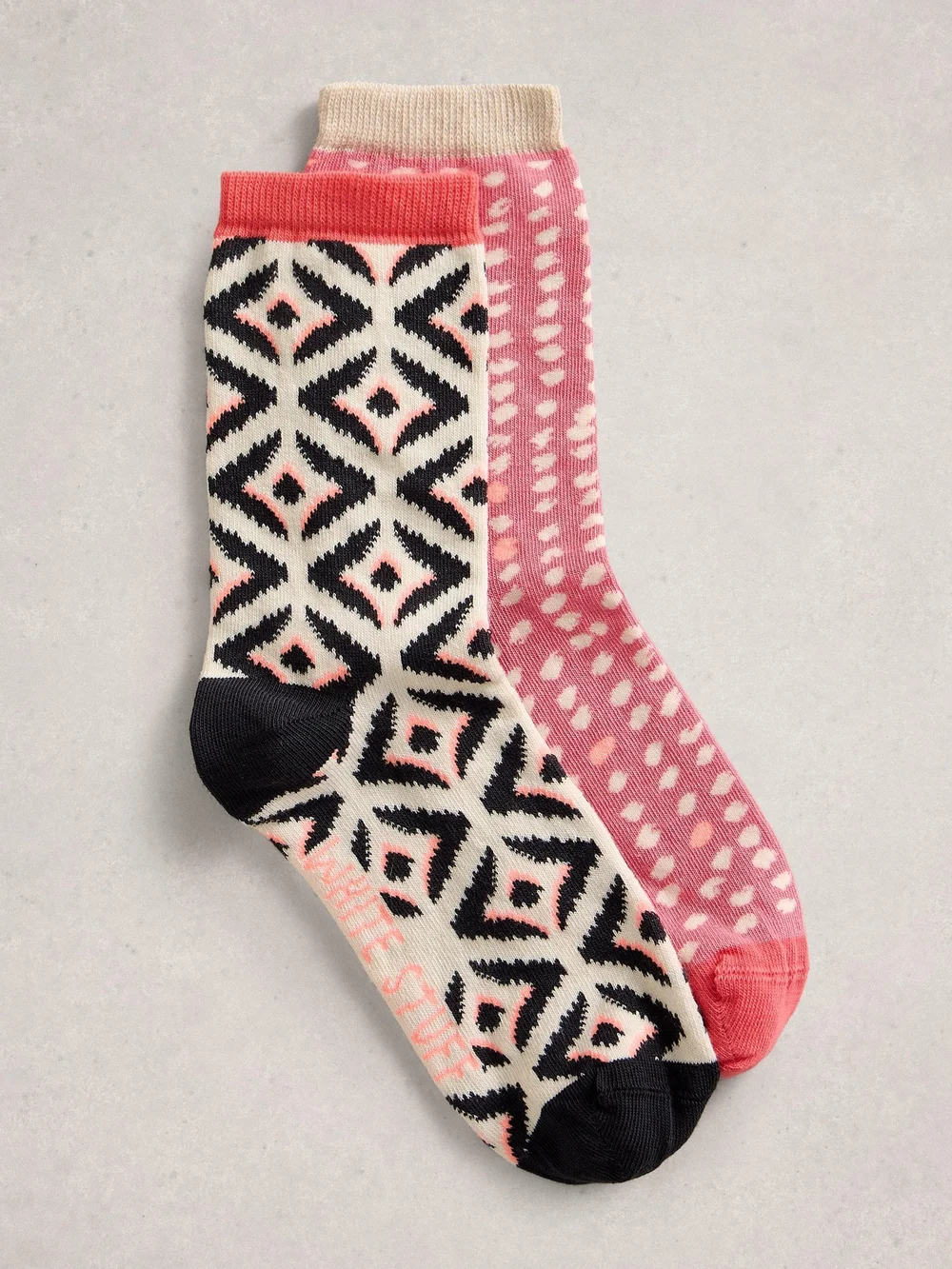 2er-Pack Socken Geo-Print - Pink Mlt - 39-41 Bild 1