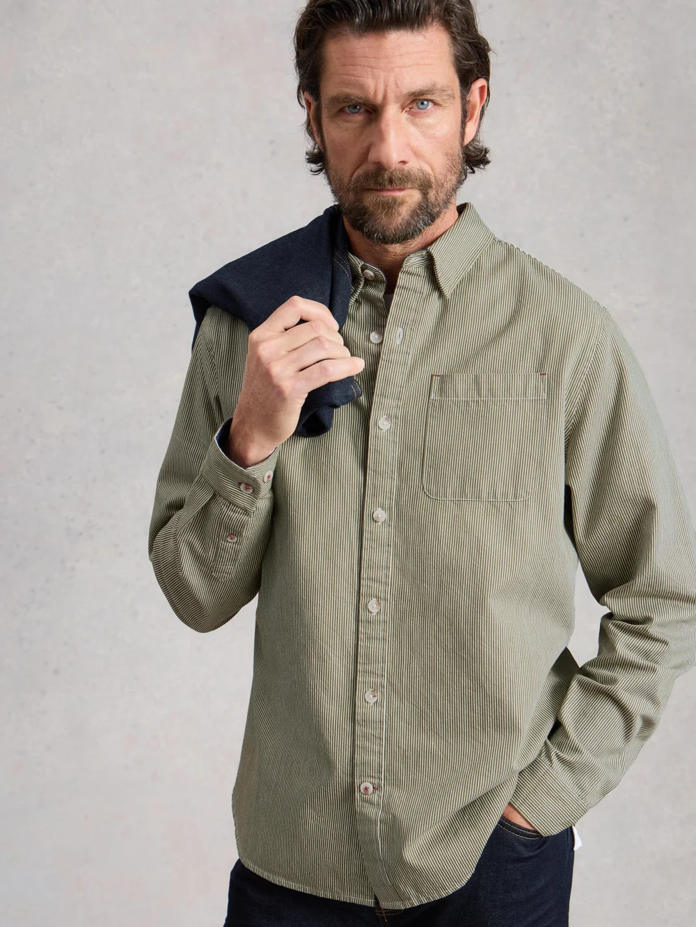 Gestreiftes Hemd Sefton - Lgt Green - XXXL Bild 1