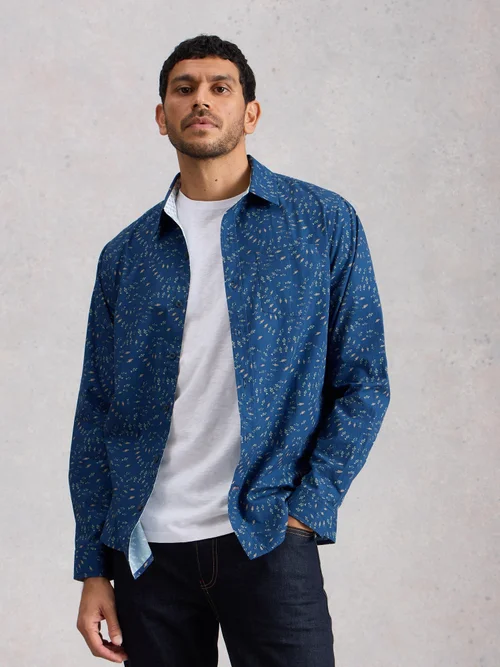 Hemd Finsbury mit Fischprint - Blue Pr - XXXL/R Bild 3