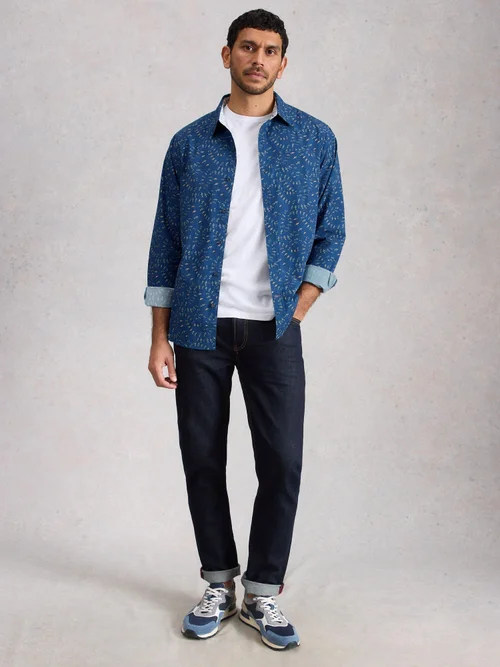 Hemd Finsbury mit Fischprint - Blue Pr - XXXL/R Bild 2