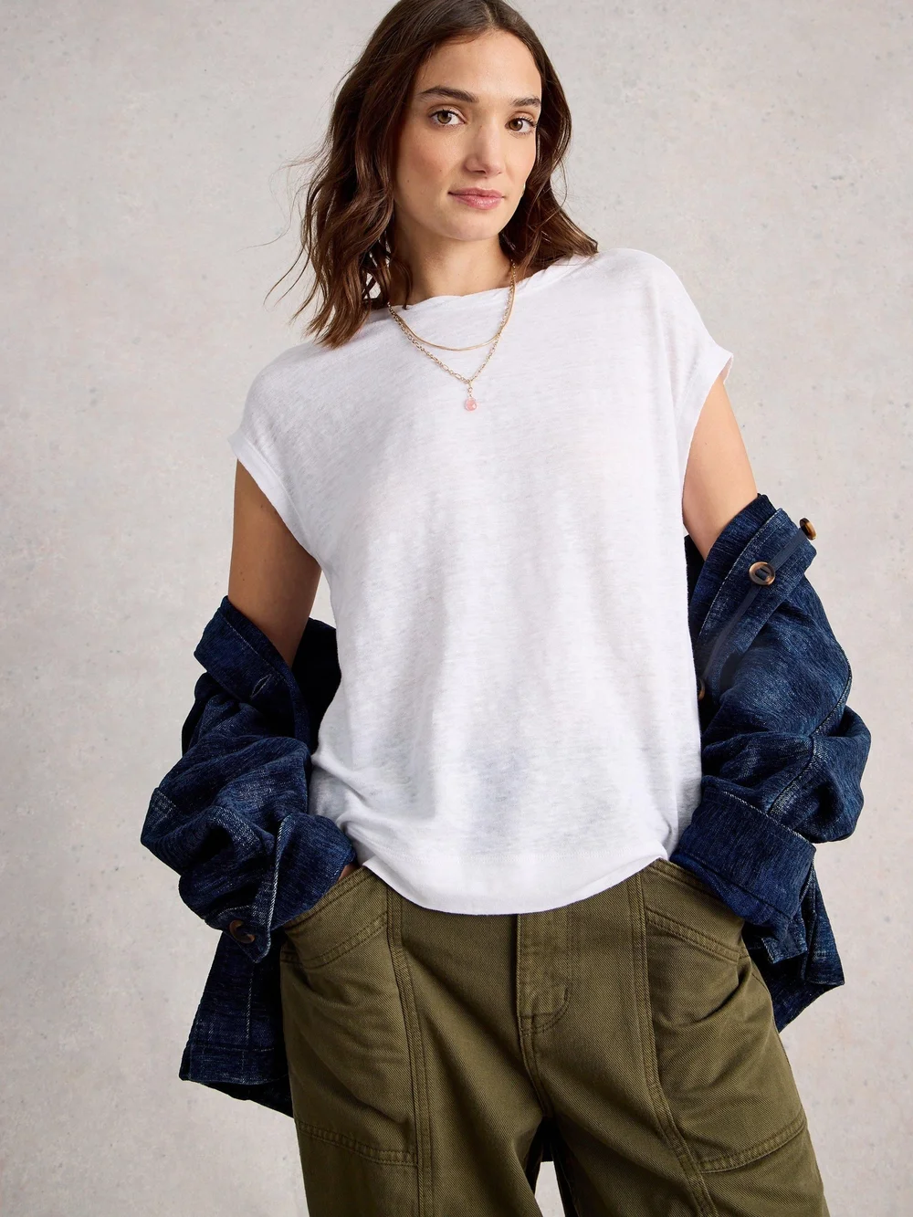 Leinen-T-Shirt Rowan - Bril White - 52 Bild 1