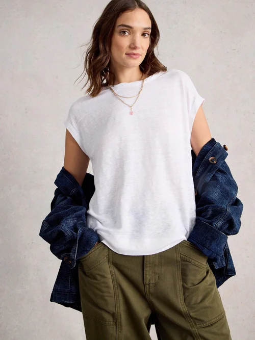 Leinen-T-Shirt Rowan - Bril White - 52 Bild 1