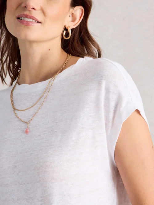 Leinen-T-Shirt Rowan - Bril White - 52 Bild 3