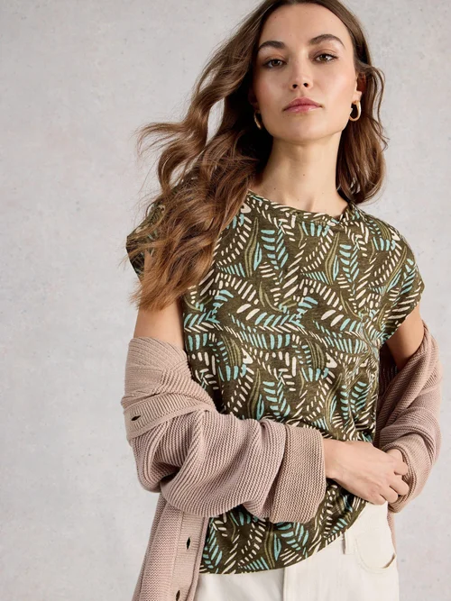 Leinen-T-Shirt Rowan - Green Pr - 52 Bild 3