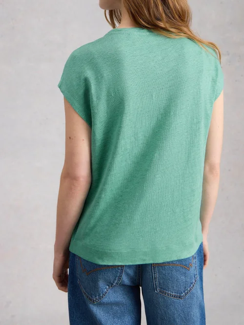 Leinen-T-Shirt Rowan - Mid Teal - 52 Bild 4