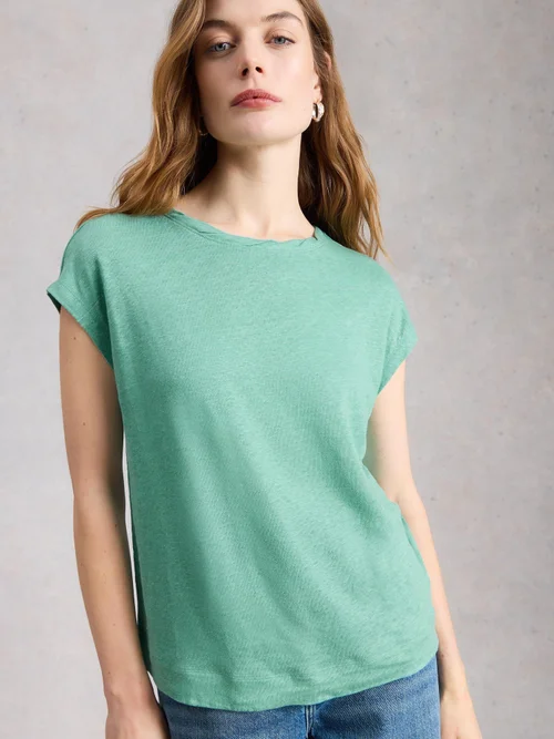 Leinen-T-Shirt Rowan - Mid Teal - 52 Bild 3