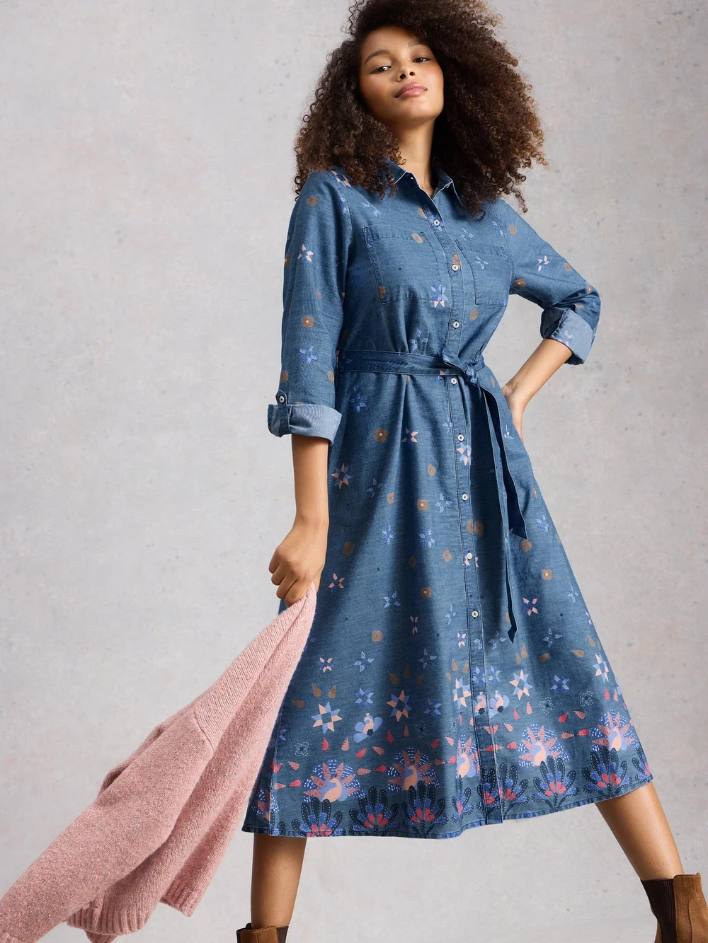 Jeansmididkleid Lana - Denim Mlt - 52/R Bild 1