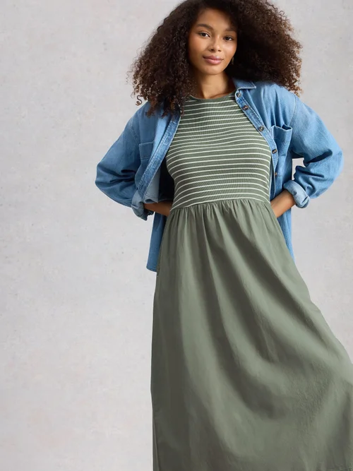 Shay Jersey Mix Kleid - Khaki Grn - 52/R Bild 1