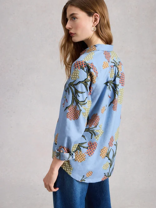 Bluse Sophie aus Bio-Baumwolle - Blue Pr - 52 Bild 4