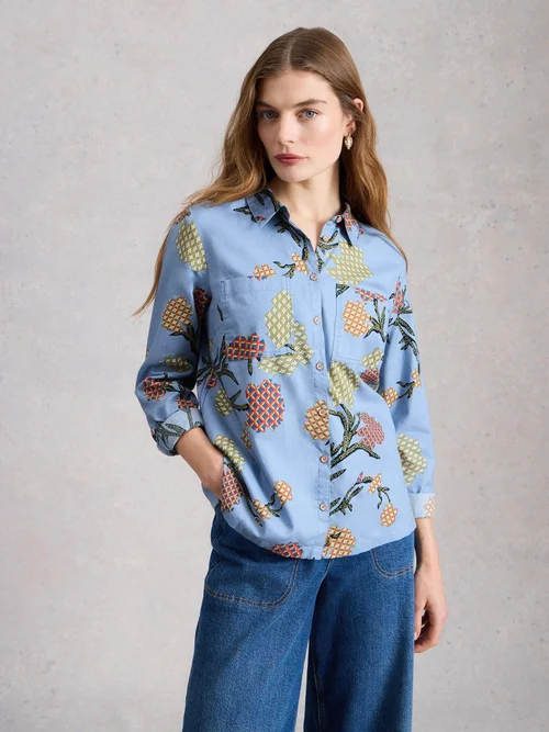 Bluse Sophie aus Bio-Baumwolle - Blue Pr - 52 Bild 3