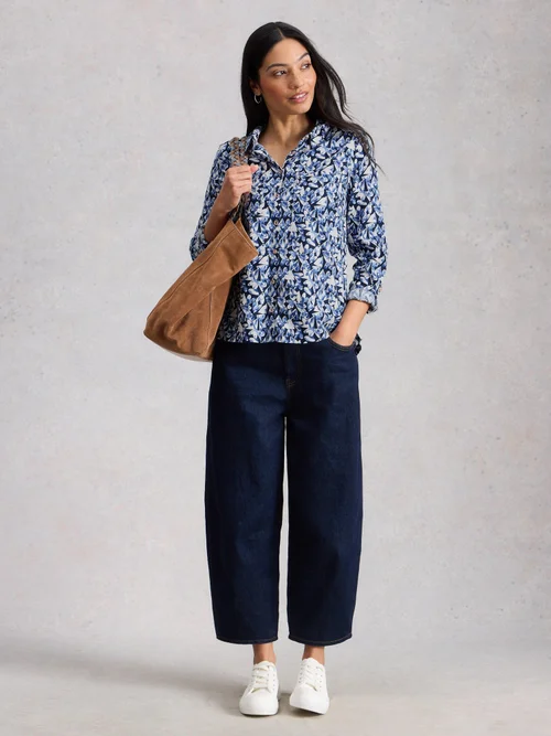 Bluse Sophie aus Bio-Baumwolle - Navy Pr - 52 Bild 2