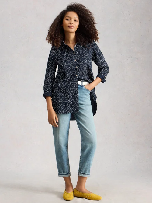 Lange Bluse Sophie - Navy Pr - 52/R Bild 2