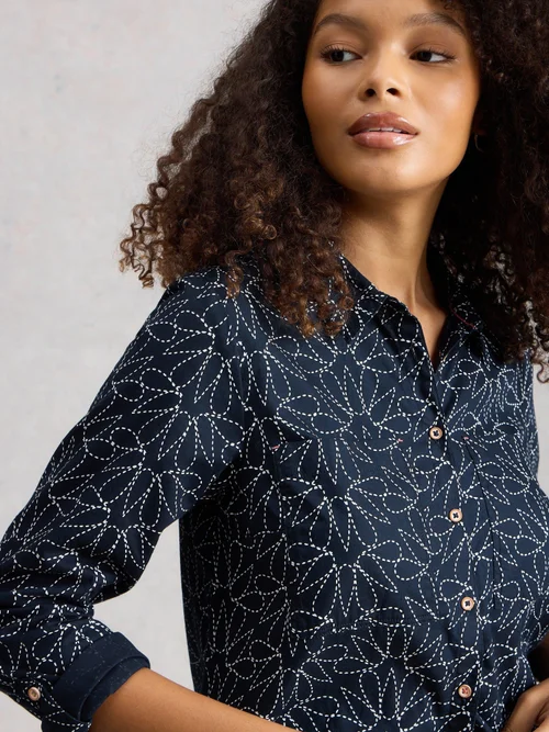 Lange Bluse Sophie - Navy Pr - 52/R Bild 3
