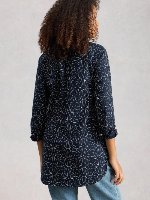 Lange Bluse Sophie - Navy Pr - 52/R Bild 4
