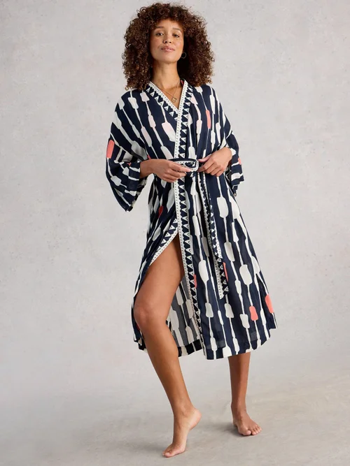 Strandkimono Poppy - Navy Multi - XXXL Bild 1