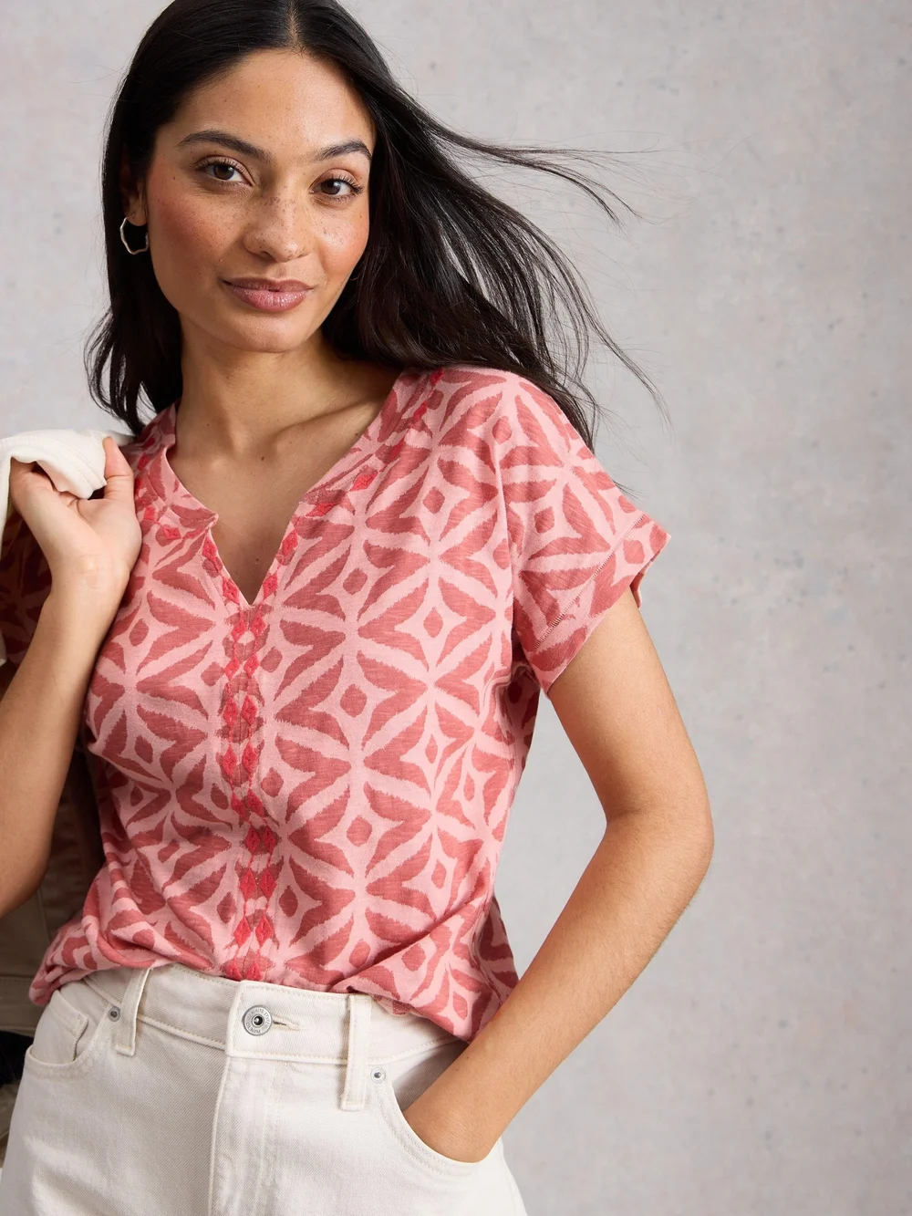 Besticktes T-Shirt Nelly - Pink Mlt - 52 Bild 1