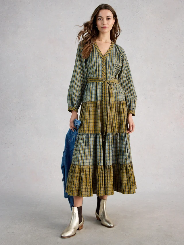 Kariertes Midikleid Clementine