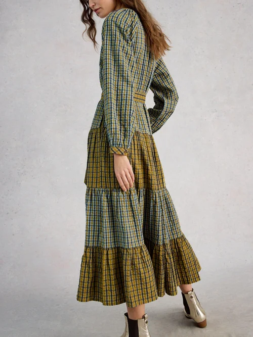 Kariertes Midikleid Clementine - Green Mlt - 52/R Bild 4