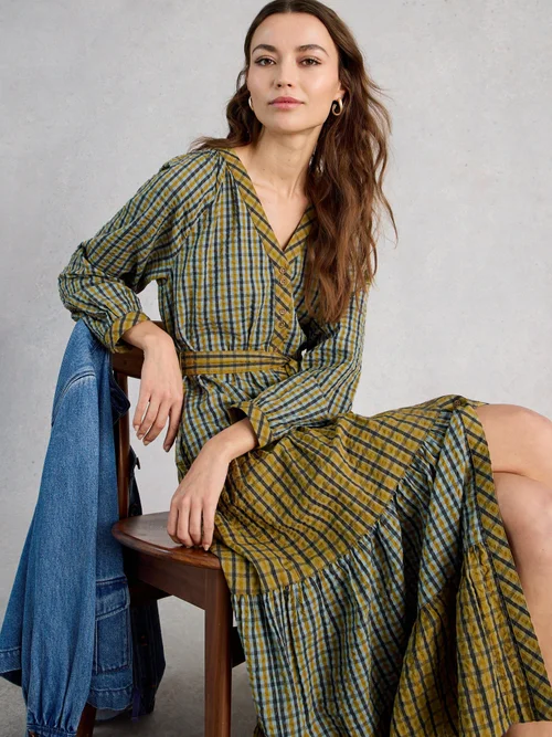 Kariertes Midikleid Clementine - Green Mlt - 48/R Bild 1