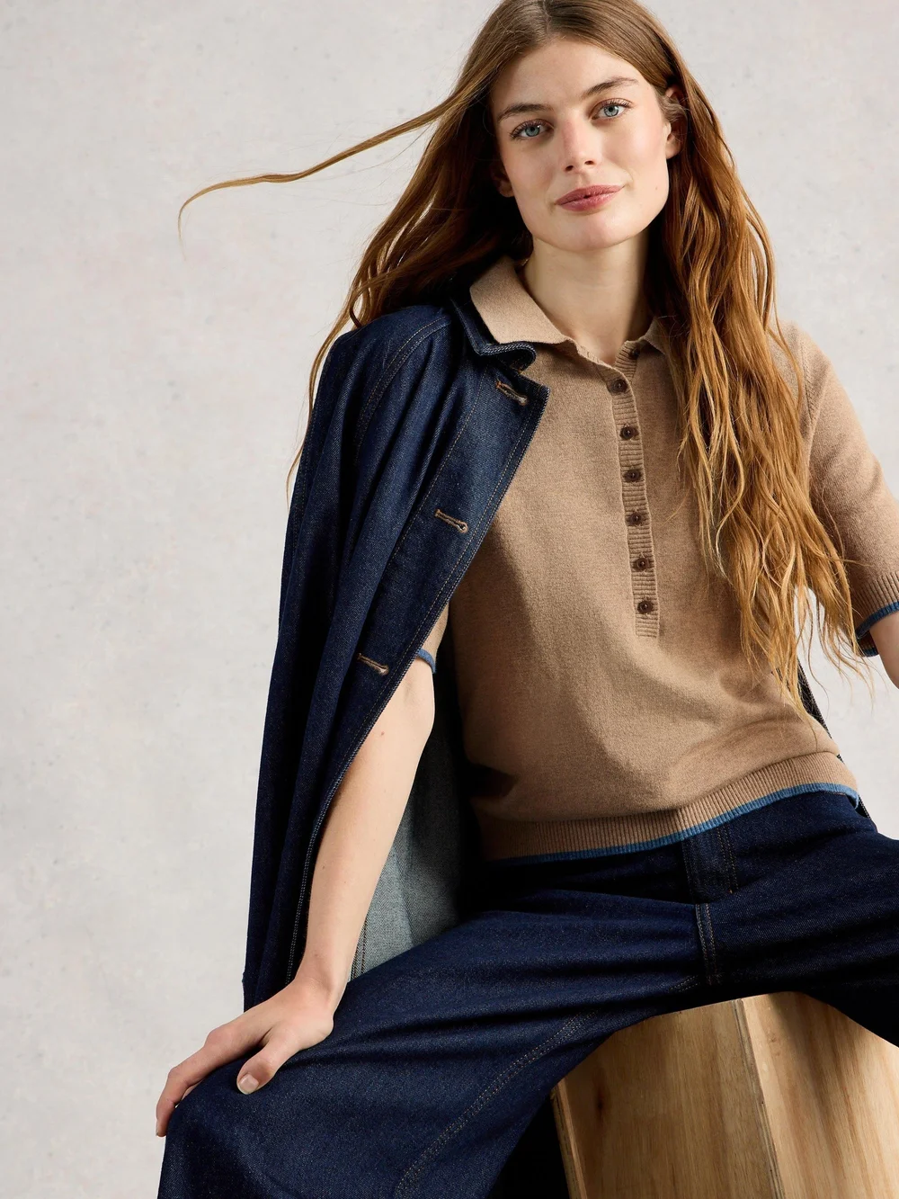 Strickpolohemd Poppy - Dk Nat - 52 Bild 1