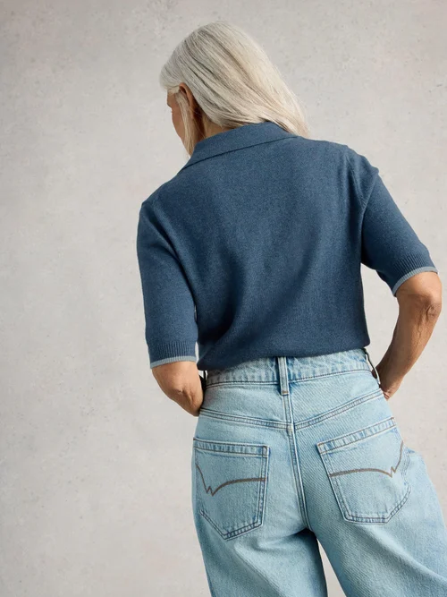 Strickpolohemd Poppy - Mid Blue - 52 Bild 4