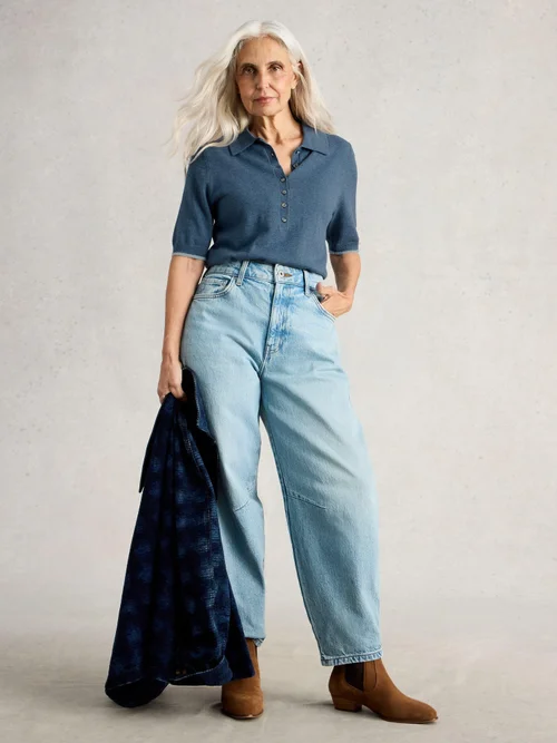 Strickpolohemd Poppy - Mid Blue - 52 Bild 2