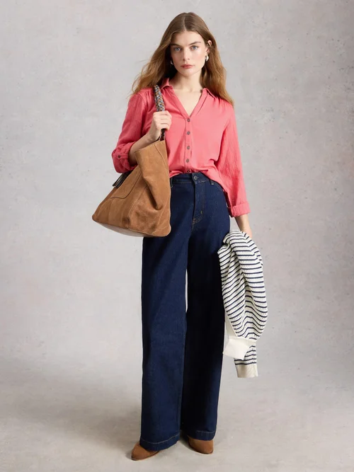 Bluse Annie aus Material-Mix - Mid Pink - 52 Bild 2