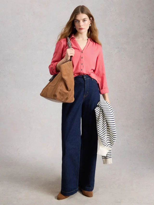 Bluse Annie aus Material-Mix