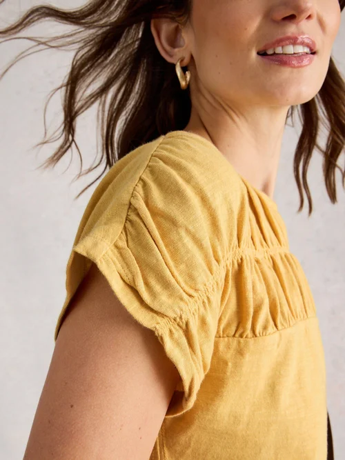 Gerafftes T-Shirt Rachel - Lgt Yellow - 52 Bild 1