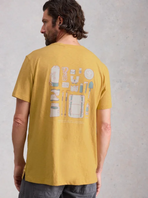 T-Shirt Abersoch mit Camping-Motiv - Yellow Pr - XL/R Bild 4