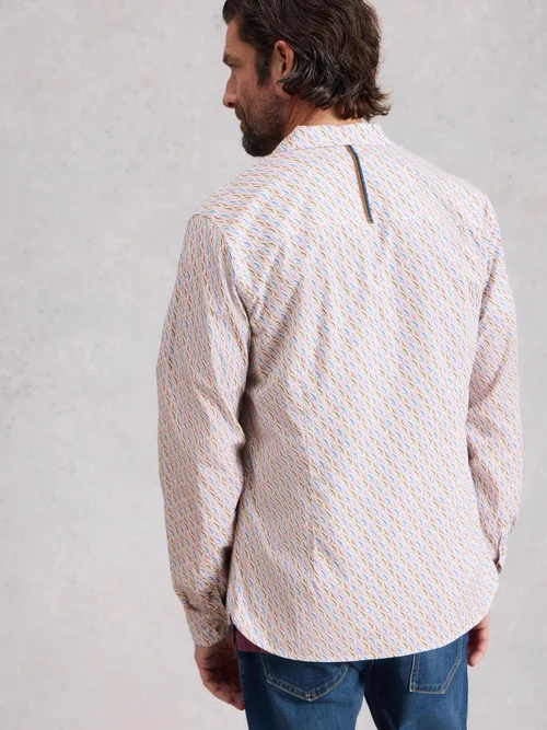 Hemd Salcombe mit Fischprint - White Pr - XXL/R Bild 4