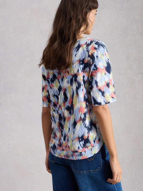 T-Shirt Weaver mit Keilausschnitt - Blue Mlt - 52 Bild 4