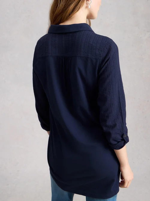 Bluse Annie aus Material-Mix - Fr Navy - 52 Bild 4