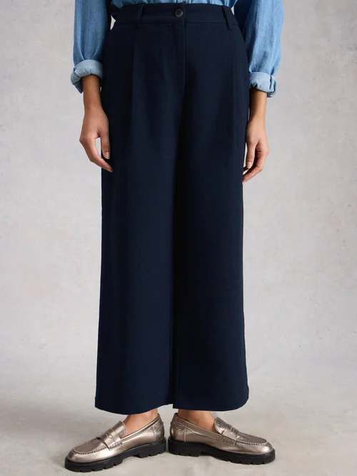 7/8-Tweedhose Belle mit weitem Bein - Navy Multi - 52/R Bild 1