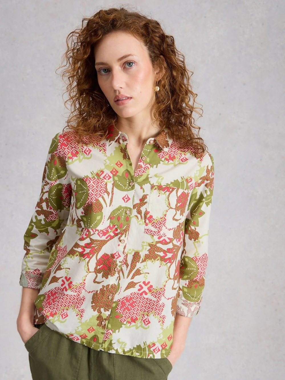 Bluse Sophie aus Bio-Baumwolle - Green Pr - 52 Bild 1