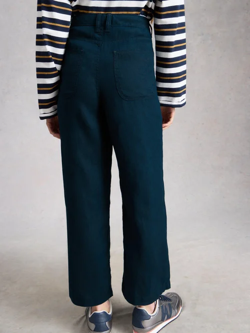 Tia Leinen-Crop-Top mit weitem Bein - Dark Navy - 52/R Bild 4